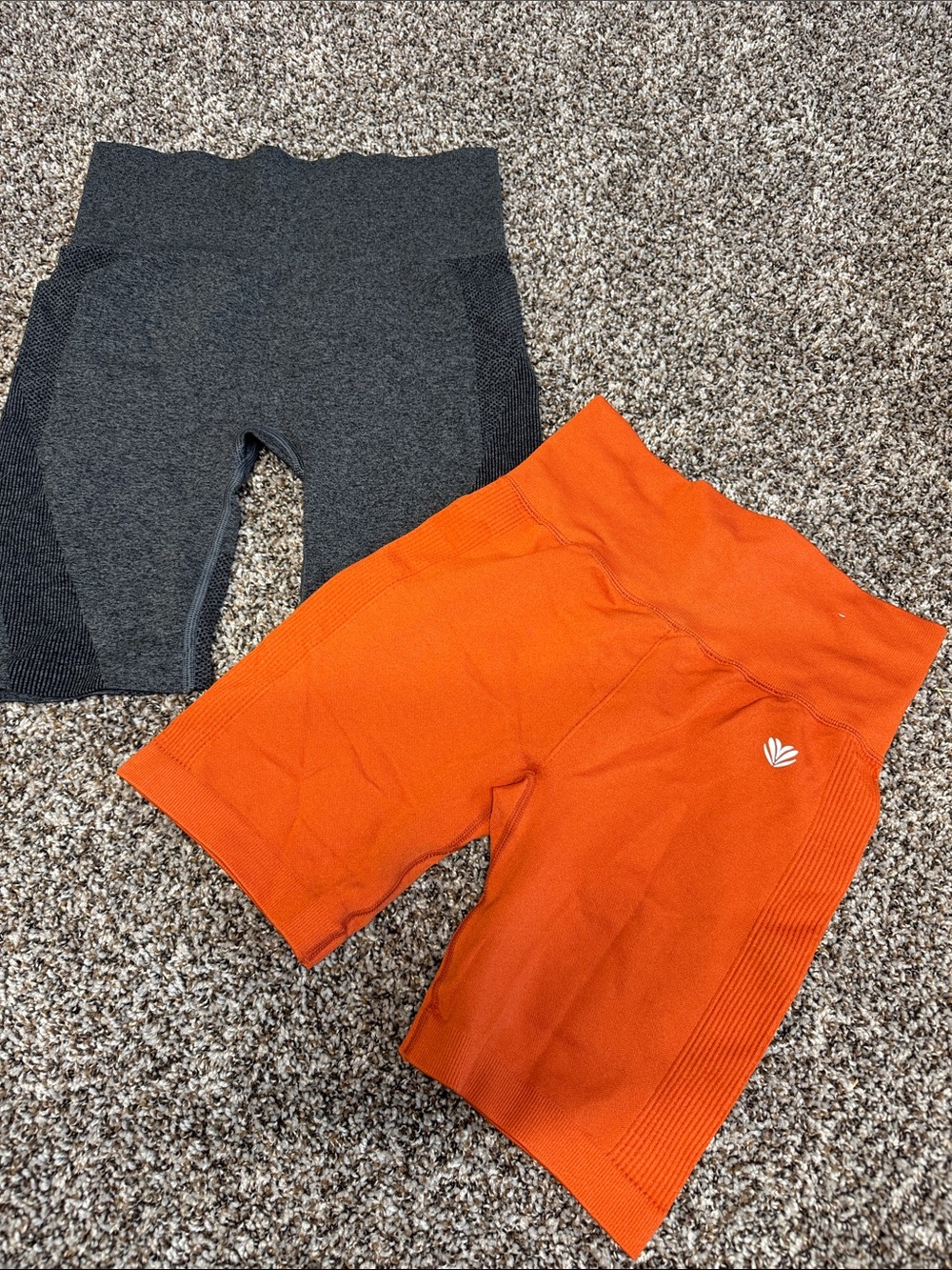H&M Orange and Gray Seamless Bike Shorts Duo